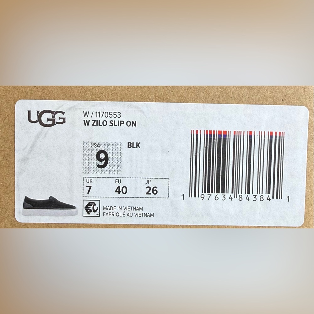 NWT UGG Zilo Slip-On Sneaker – Black Suede – Women’s Size 9 - Picture 3 of 10